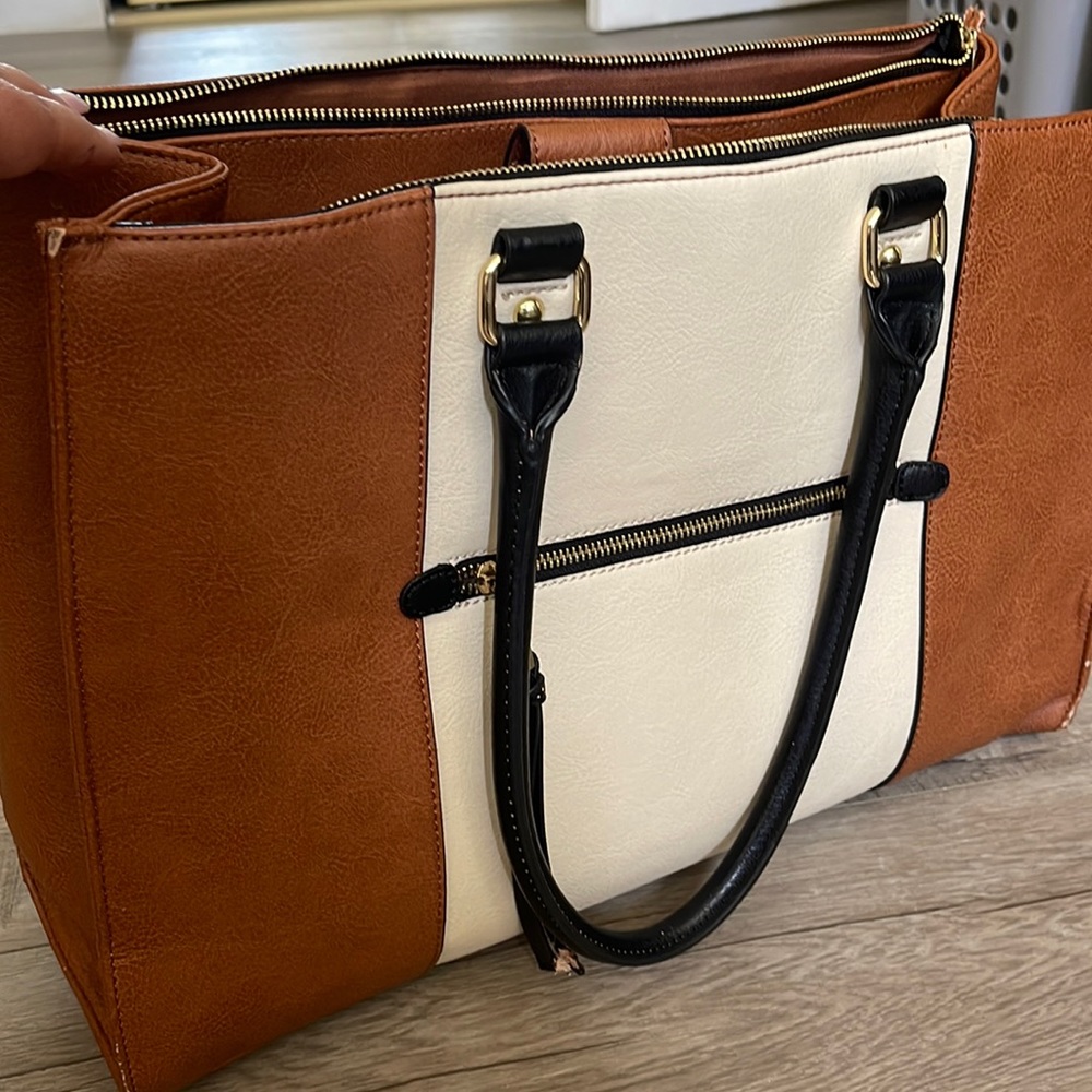 Large Merona brown and creams handbag